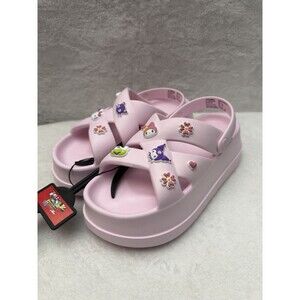 Hello Kitty Sanrio Women’s Size 8 Pink Platform Sandals Charm Shoes